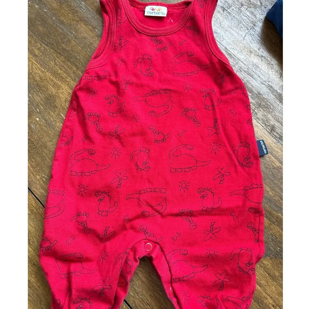 Carters Vintage Romper Lot of 2 Turtles Gators Dinosaurs 3-6 Months